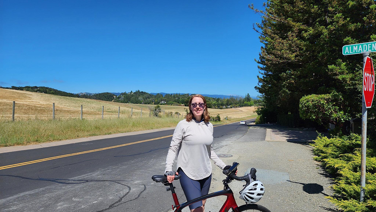 Justine and her bike 