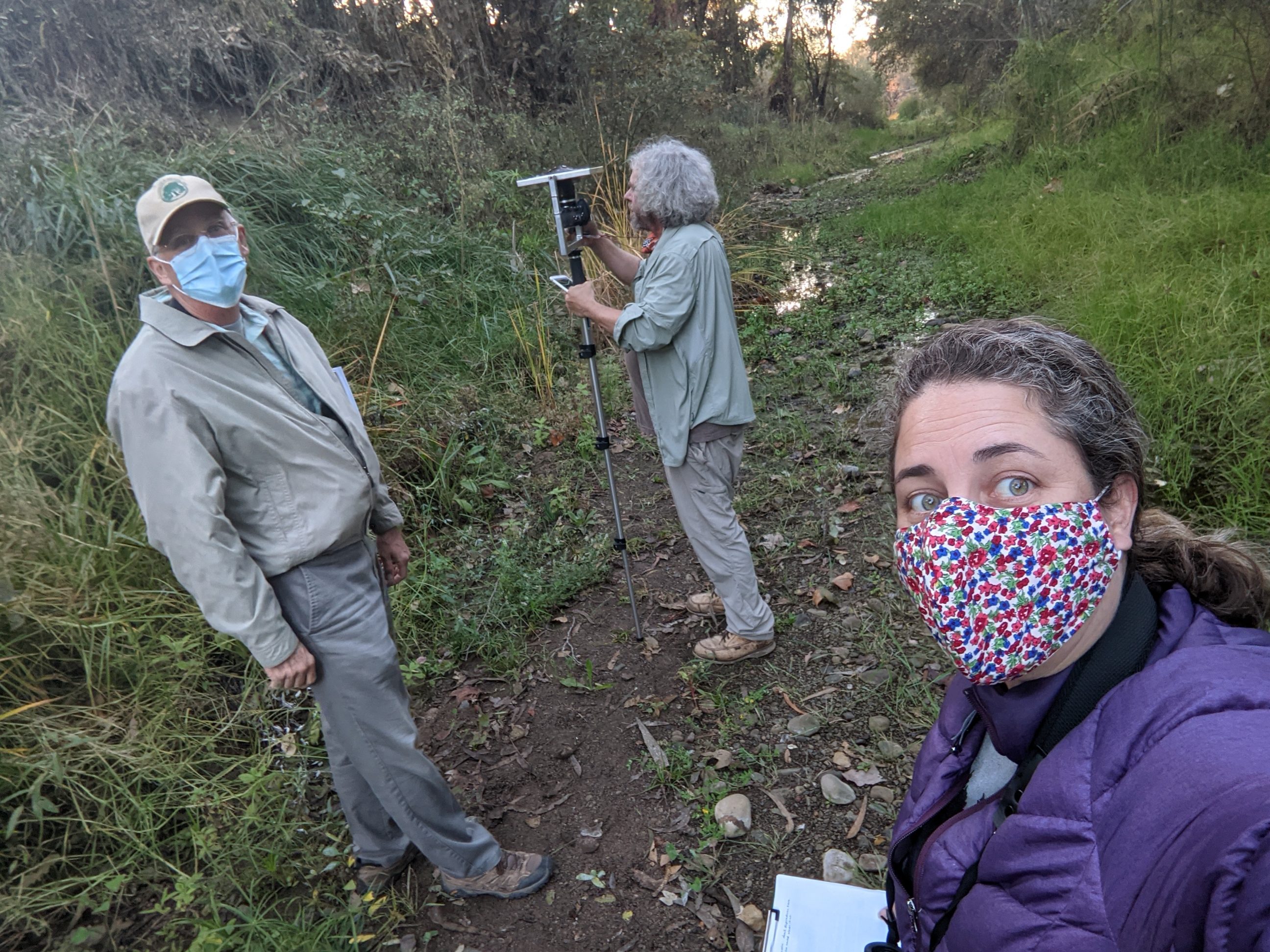 "Thanksgiving count regional coordinator Charis van der Heide and colleagues practicing socially distanced monitoring"