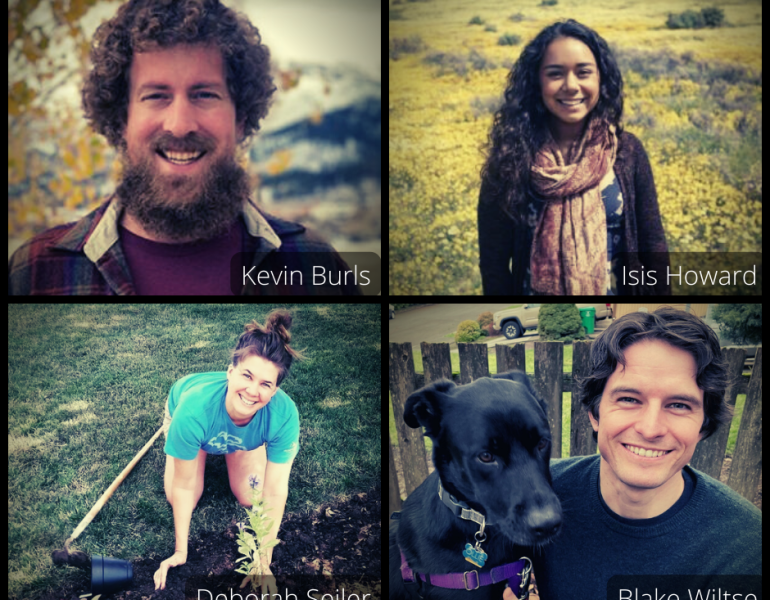 New Xerces staff Fall 2021: Kevin Burls, Isis Howard, Deborah Seiler, Blake Wiltse.