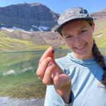 Michelle Toshack holding a butterfly